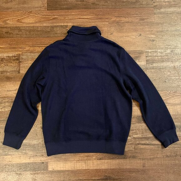 Polo Ralph Lauren Mens Sweater Classic Shawl Neck Size L Navy Blue - Picture 6 of 11